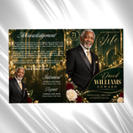 Green & Gold Funeral Program Template: 8-Page Memorial (Canva PDF)