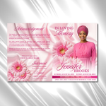 Pink Roses Funeral Program Template: 8-Page Memorial (Canva PDF)