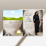Back & Gold Funeral Program Canva Template | Gold Theme | 8 Page Memorial Booklet