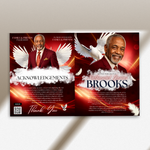 Red Funeral Program Canva Template | Red Theme | 8 Page Memorial Booklet