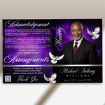 Purple Funeral Program Canva Template | 8 Page Memorial Booklet