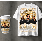 Memorial T-Shirt Canva Template, White Gold Heavenly In Loving Memory, Celebration of Life Design