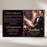 Purple Roses Funeral Program Template: 8-Page Memorial (Canva PDF)