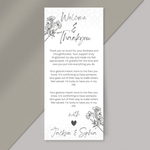 Editable Wedding Thank You Card, Welcome Table Note (Digital Download)