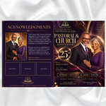 Purple Pastoral Anniversary Program Template, Pastor Appreciation, Church Anniversary, Church Services Program, Editable Canva, Church