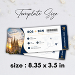 Editable Boarding Pass Canva Template, Printable Airline Ticket, Boarding Pass Surprise Trip, Digital Download DIY Boarding Ticket.