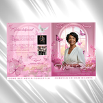 Pink Funeral Program Template: 8-Page Celebration of Life (Canva, PDF Download)