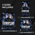 Father’s Day Flyer Template for Night of Honor, Event Guest Speaker Modern Blue & white Editable Canva