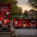 Photo Memorial Banner: Custom Funeral Welcome Sign, Celebration of Life Backdrop (Canva PDF)