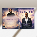 Purple Funeral Program Canva Template | Purple Theme | 8 Page Memorial Booklet