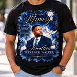 Memorial T-Shirt Canva Template, Blue In Loving Memory, Celebration of Life Design