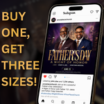 Father’s Day Flyer Template for Night of Honor, Event Guest Speaker Modern Purple & Gold Editable Canva