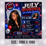 4th of July Hair Booking Flyer: Independence Day Deals (Canva Template Digital Download