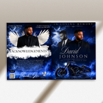 Blue Funeral Program Canva Template | 8 Page Memorial Booklet (Canva, PDF)