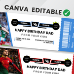 Editable Soccer Ticket Template, Customizable Game Day, Birthday, Party Ticket | Canva Printable Digital