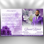 Purple Funeral Program Template: 8-Page Memorial (Canva, PDF Download)