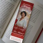 Red Roses Memorial Bookmark Template: Funeral Keepsake (Canva PDF)