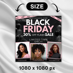 Black Friday Flyer Template, Pink, Editable in Canva (Digital Download)