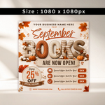 Fall Season Booking Flyer, September Books Are Open, Fall SZN Sale, Autumn Beauty Flyer for Hair, Nails, Lashes, Wig Install, Hair stylist