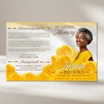 Yellow Gold Funeral Program Template: 8-Page Memorial Program