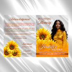 Yellow Roses Funeral Program Template: 8-Page Memorial (Canva PDF)