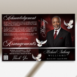 Red Funeral Program Canva Template | Red Theme | 8 Page Memorial Booklet