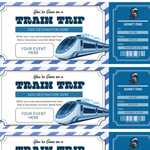 Editable Train Ticket Gift Voucher, Printable Boarding Pass (Digital Download)