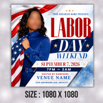 Labor Day Weekend Event Flyer – American Flag Stripes – preview image 3