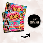 Summer Hair Flyer, Hairstylist Booking Template (Digital Download)