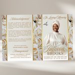 White Gold Funeral Program Template: 8-Page Memorial Program