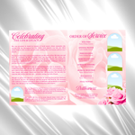 Pink & White Roses Funeral Program Template: 8-Page Memorial (Canva PDF)