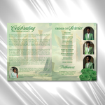 Light Green Clouds Funeral Program Template: 8-Page Memorial (Canva Editable, Digital Download 17x11