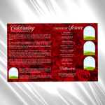 Red Floral Funeral Program Template, 8-Page Memorial (Canva, PDF)