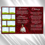 Red Roses Funeral Program Template: Trifold Memorial (Canva Template)