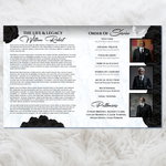 Black Roses Funeral Program Template: 8-Page Memorial, Celebration of Life (Canva Template, PDF Download)