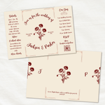 Whimsical Hand Drawn Gatefold Wedding Invitation Template: Classic Floral Invite (Editable Canva Template)