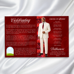 Red Funeral Program Canva Template | Red Theme | 8 Page Memorial Booklet