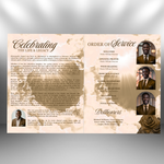 Brown Funeral Program Template: 8-Page Memorial, Celebration of Life (Canva, PDF Download)