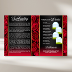 Red Roses Funeral Program Template: Celebration of Life (Canva, 8 Pages, Digital Download)