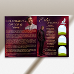 Red & Purple Funeral Program Canva Template | Red and Purple Theme | 8 Page Memorial Booklet