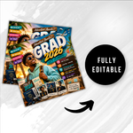 Graduation Flyer 2026 Blue Invitation Template, Canva Editable High School College Graduation Party Invite, DIY text, instant download