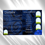 Blue Floral Funeral Program Template, 8-Page Memorial (Canva, PDF)