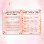 Pink Baby Shower, Activity Booklet, Baby Shower Template, Printable Party Games, 12-Page(Canva Editable, Digital Download)