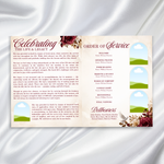 Red & White Roses Funeral Program Template: 8-Page Memorial (Canva PDF Download)