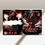 Red & Cloud Funeral Program Canva Template | Red Theme | 8 Page Memorial Booklet