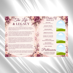 Memorial Funeral Program Template, Celebration of Life, Elegant Floral Memorial, Editable Canva Funeral Program, (Canva, PDF Download)
