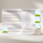 White Gold Funeral Program Template: 8-Page Memorial Program