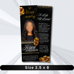Black & Gold Memorial Bookmark Template: Funeral Keepsake (Canva PDF)