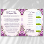 Purple Roses Funeral Program Template: 8-Page Memorial (Canva, PDF Download)