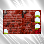 Red Floral Funeral Program Template, 8-Page Memorial (Canva, PDF)